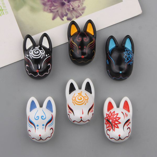 Oggetti decorativi Figurine 6PcsSet Benedizione giapponese Maschera Magnete per frigorifero Magneti 3d per decorazioni per la casa Adesivo Regalo per bambini 230511