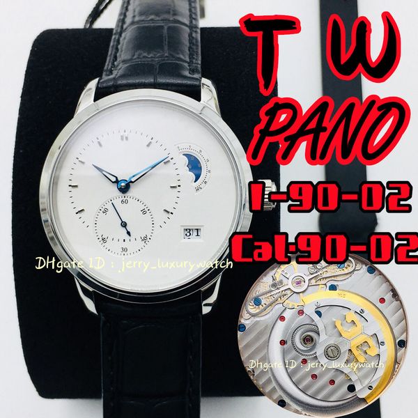 TW 1-90-02 PANO Orologio da uomo di lusso Cal.90-02 Misura 40 mm Specchio in vetro zaffiro fuso in acciaio pregiato 316L.Business casual formale