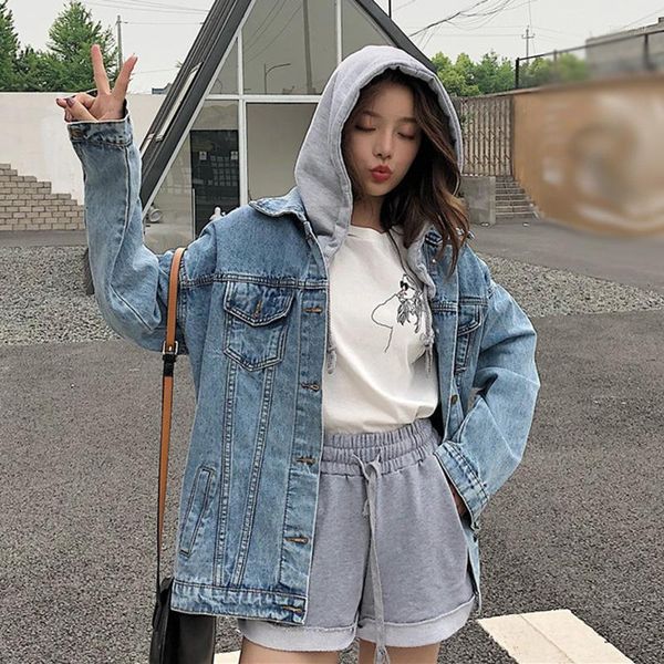 Frauen Jacken Damen Jeans Mit Kapuze Harajuku Kleidung Japanischen Streetwear Stil Oberbekleidung Weibliche Jacke Frauen KK2645