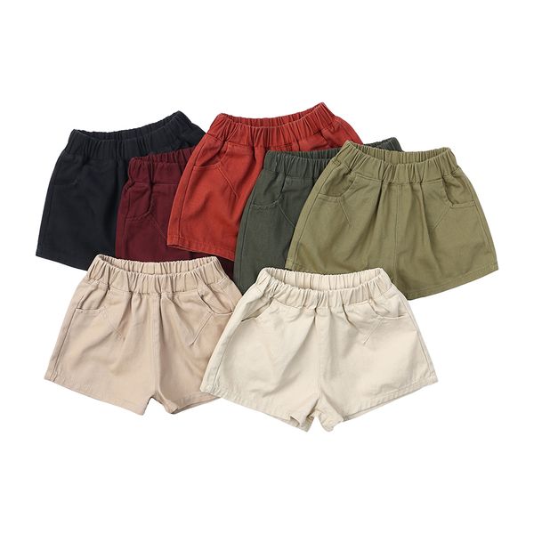 Pantaloncini 2023 Bambini Ragazzi Vestiti estivi Cotone solido Bambini Caramelle colorate per 9M7T Pantaloni da spiaggia coreani per bambini 230510