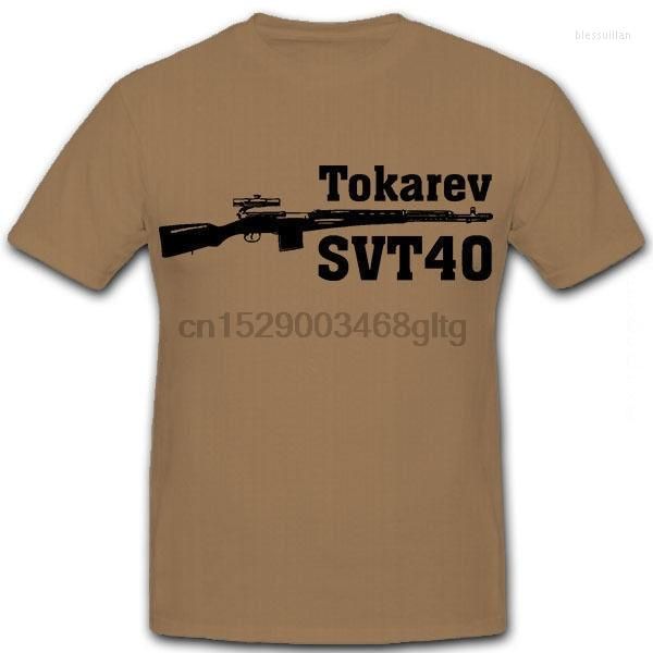 Camisas masculinas impressam moda de alta qualidade masculino tokarev svt40 scharfschutzengewehr russland rote armee camisa online