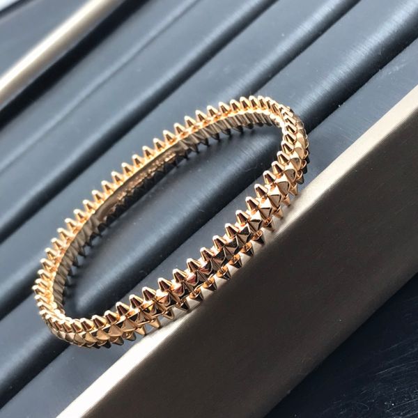 Goldenes Spike-Armband für Damen, TOP-Markenschmuck, zu öffnende Armbänder für Damen, neu im luxuriösen Designer-Stil