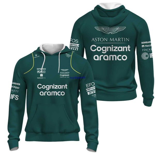 K8mk 2023 Mode F1 Herren Kapuzenpullover Jacken Sweatshirt Formel 1 Team Aston Martin Green Zip Pullover Damen Racing Extremsport Wettkampfbekleidung Kphf