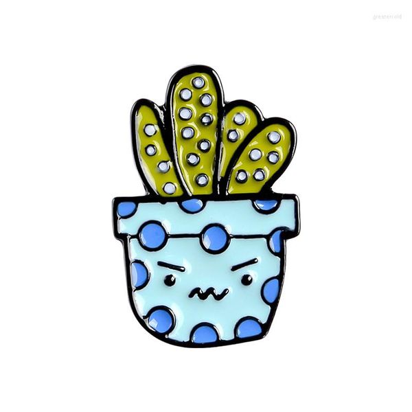 Broschen Kaktus Topfpflanze Emaille Pins Wüste Abzeichen Rucksack Hut Hemd Revers Pin Schmuck Geschenke Für Freunde Großhandel