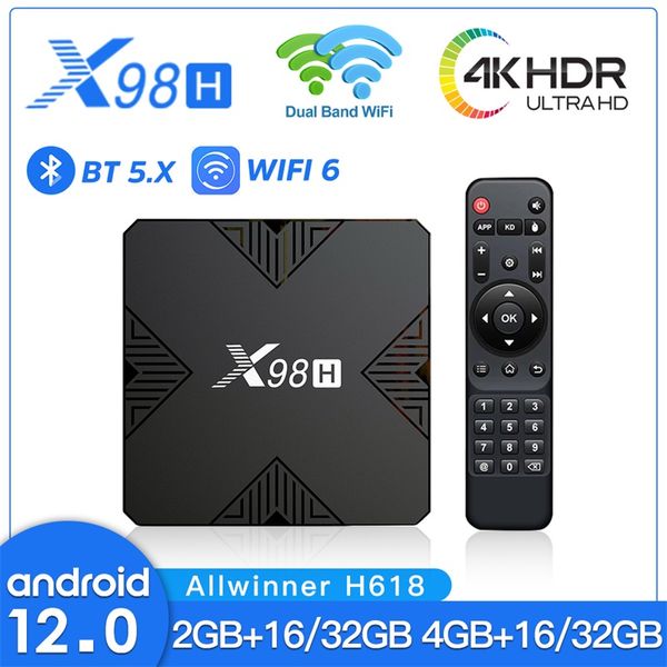 X98H Allwinner H618 Quad Core Set Top Box Smart TV Android 2G 16G 4G 32G Android 12 Поддержка WiFi BT