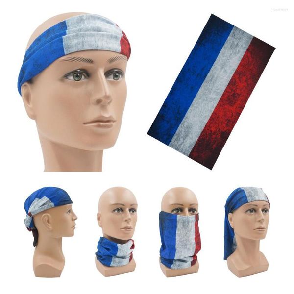 Sciarpe Francia Bandiera Copricapo Unisex Estate Buff Bandana Ciclismo all'aperto Maschera Tubolare Sciarpa magica Antipolvere Collo Ghetta Snood FRF1