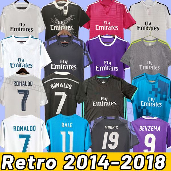 Raul Redondo camisas de futebol retrô Roberto Carlos Hierro Seedorf GUTI SUKER Real MadridS camisa de futebol vintage ronaldo 14 15 16 17 18 bale 2014 2015 2016 2017 2018