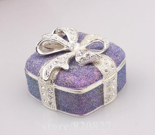 Bolsas de joalheria Chique Glittering Painting Square Gift Ring Box Casado Aniversário Grown Up Gifts Day da Mulher