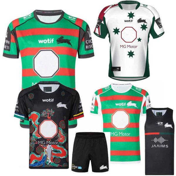 Australia 2023 South Sydney Rabbitohs INDIGENOUS ANZAC t-shirt canotta Maglia retrò Maglie Pantaloncini gilet