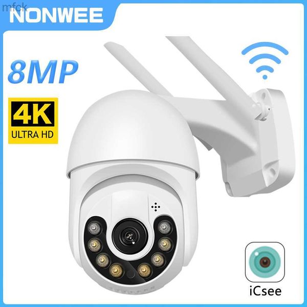 Telecamere di bordo Telecamera di sorveglianza Wifi 4K 8MP Protezione di sicurezza PTZ wireless esterna Smart Home Video CCTV Cam Monitoraggio automatico ICSEE