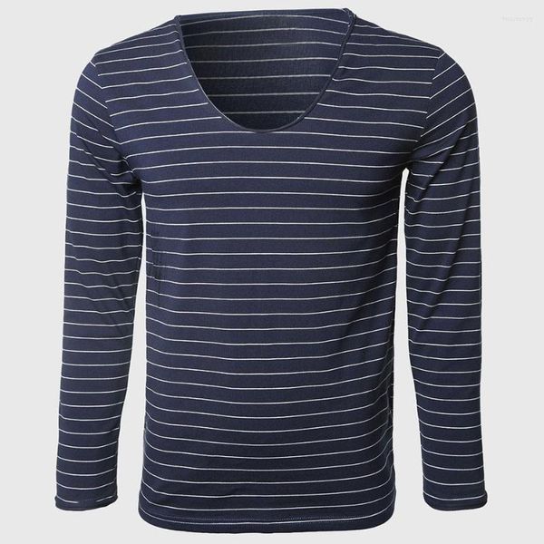 Мужские футболки T Swag v Neck с длинным рукавом мужская одежда для матросной лоскутной ткани полосатые модные модные футболки плотно