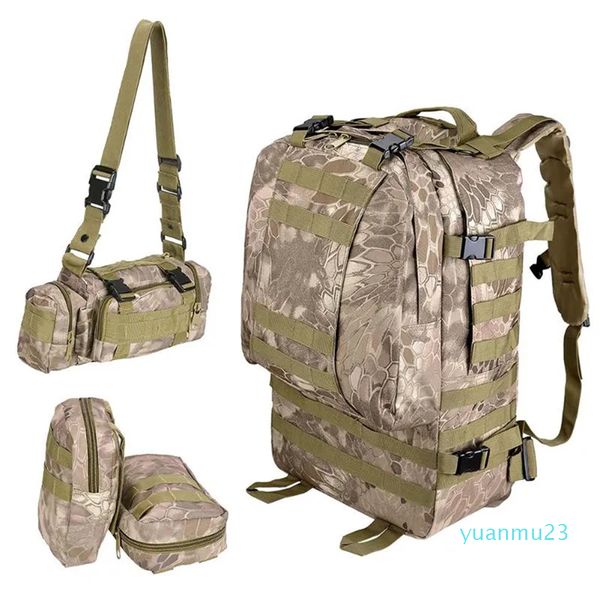 Bolsas ao ar livre 55L Molle Rucksack Bag Oxford Fabric Fabric de grande capacidade Backpack Sport Camping Army Hunting Trekking Tactical Practical