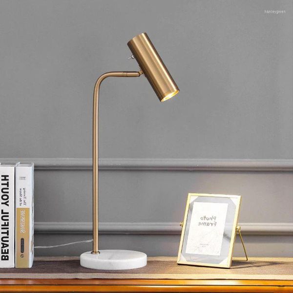 Tischlampen Nordic LED Minimalistische drehbare Marmor Schwarz Gold Schreibtischleuchten für Schlafzimmer Arbeitszimmer Wohnzimmer Dekoration Beleuchtung