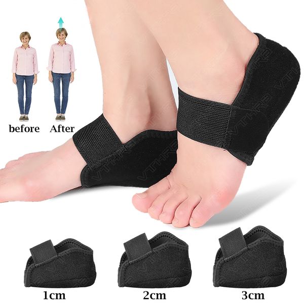 Ayakkabı Parçaları Aksesuarları Bandaj 13cm Görünmez Yükseklik Silikon Sock Jel Topuk Pad Ortopedik Kemer Destek Yastık taban İçi Ayak UNISEX 230510