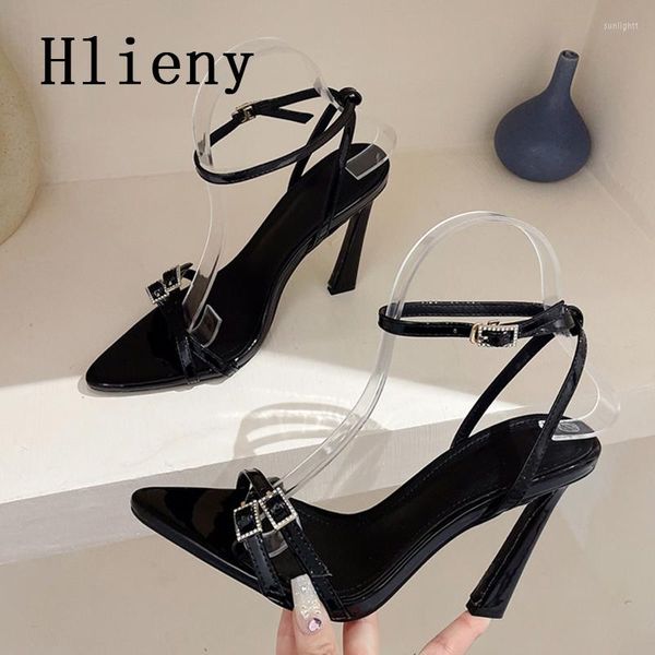 Kleidschuhe Hlieny Rote spitze Zehensandalen Frauen Dünne High Heels Damen Schmalband Sommer Schnalle Riemen Gladiator Pumps Hochzeit Party