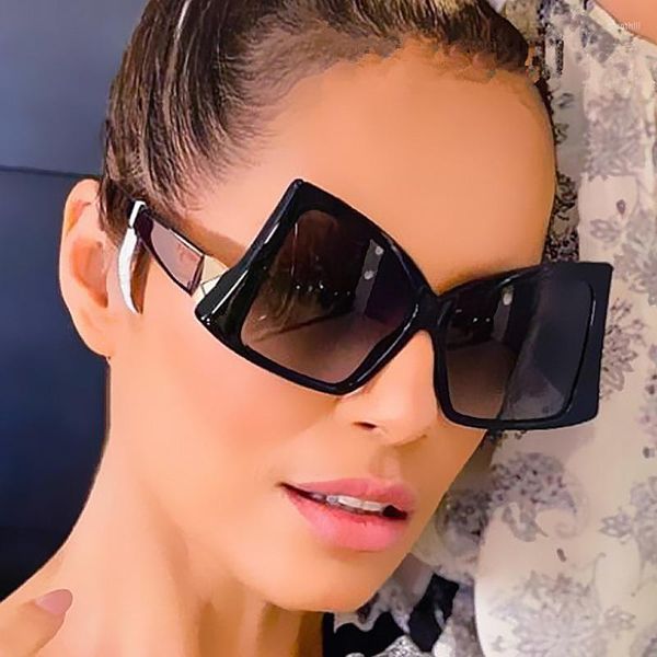Sonnenbrille Übergroße Schmetterling Mode Frauen Männer Trends Gradienten Sonnenbrille Einzigartige Unregelmäßige Weibliche UV400 Shades Lente