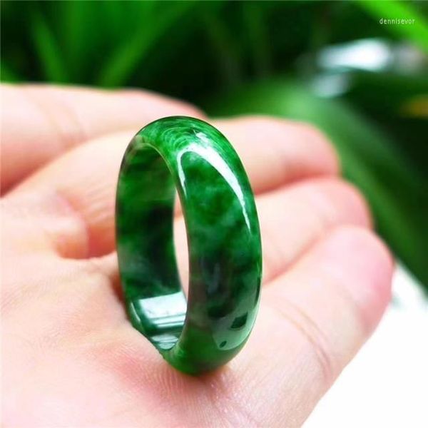 Rings de cluster Mianmar natural jade verde jadeite anel artesanal Men Men Party Wedding Jewelry Gift for Woman