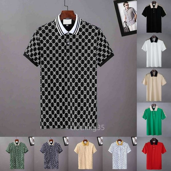 2023 marchio di lusso mens designer polo T shirt moda estiva traspirante a maniche corte scozzese risvolto a righe casual top pantaloncini polo Cottom Abbigliamento Tees