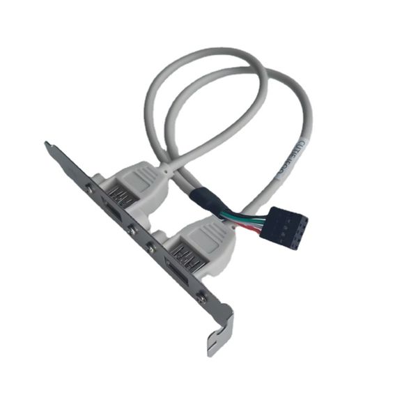 Cavo di prolunga per scheda madre da 9 pin femmina a USB 2.0 a 2 porte Staffa per pannello posteriore a grandezza naturale