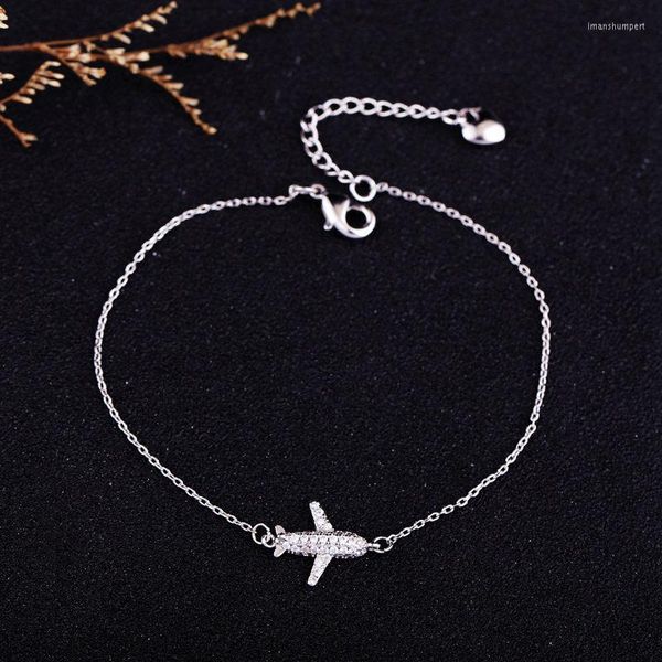 Link Bracelets de zircão de moda Micro-Inclina Small Aircraft Bracelet Simples