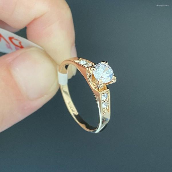 Anéis de casamento venda 2023 para mulheres rosa cor de ouro moda cristal zircônia quadrado homens jóias presente senhoras