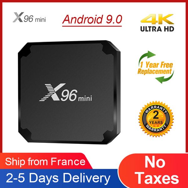 X96MINI Quad-Core-Settop-Box Amlogic S905W Android 9, unterstützt 4K, WLAN, multilaterale Sprachen, Android Media Player, versandt aus Frankreich, Lager. Keine zusätzliche Steuer