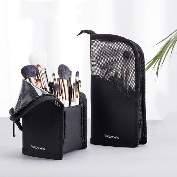 Bolsas de cosméticos Casos Mulheres zíper 1 PC Stand Makeup para viagens Organizador de escova feminino Aguarda aquosa 230510