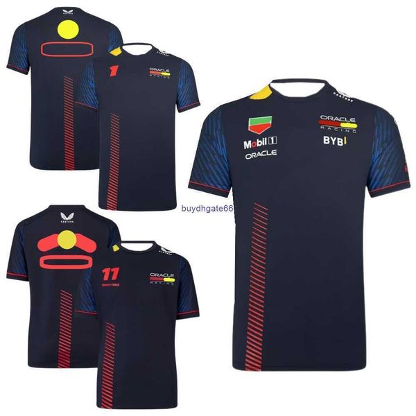 Fnza 2023 Moda F1 Erkekler Tişört Formula One Takımı Oracle Red Renk Bull Racing Sergio Perez Forez Jersey Yarış Takım Fan Parçası Q1vo