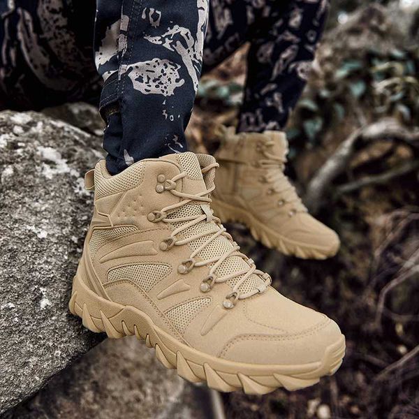 Calzado de senderismo Homens Ultrallight Outdoor Escalada Tactical Training Army Boots 2023 Outono Malha Sneaker Deserto Caminhadas Trabalho Bota P230511