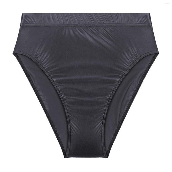 Mutande Slip da uomo Taglie forti Olio lucido Intimo lucido Mutandine Vita alta Mutande lisce lisce Costume da bagno Costumi da bagno