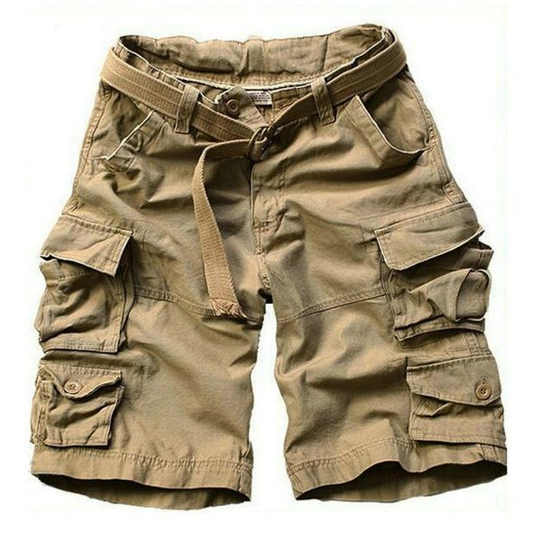 Shorts masculinos de verão de camuflagem de camuflagem de vários bolsos