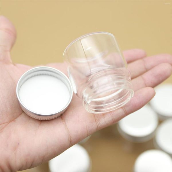Vorratsflaschen 12 Stück 47 50 mm 50 ml Gewürzglasflasche mit silbernem Schraubverschluss Winzige Gläser Fläschchen DIY Handwerk Transparent Mini
