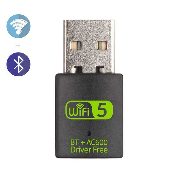 600m Drive de banda dupla Free USB Network Card Bluetooth Wi -Fi 2 em 1 Card de rede sem fio Computador de mesa
