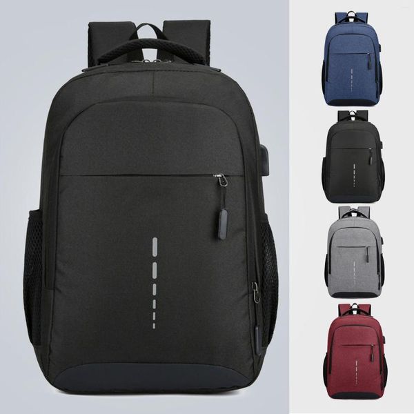 Backpack Men's Water prova d'água USB Charging Bagpack Back Back for Student Computerbag Men Rucksack casual elegante