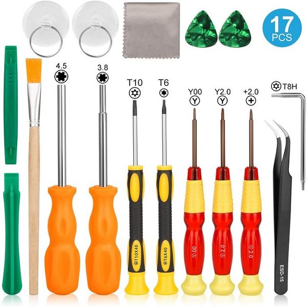 Kit triwing nintendo switch, 17 peças, profissional, chave de fenda de segurança completa, kit de ferramentas de reparo para switch joy-con pro ndsl