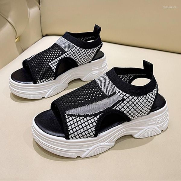 Piattaforma Open Sandals 2024 Punta di punta Mesh Mesh Summer Casual Domenne Spettane Sneaker Abito da passeggio Mujer ZA 86