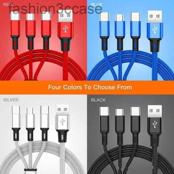 1,2 m Nylon geflochtene Kabel, mehrfarbig, USB-Schnellladekabel, Typ C, Android-Ladekabel für Xiaomi Huawei Handys