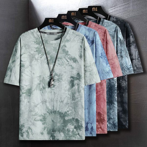 Herren Polos Tie Dye T-Shirt Männer Sommerkleidung Männer Streetwear Crew Shirts Kurzarm T-Shirt Hip Hop Breathe Cool Casual Tops 230511