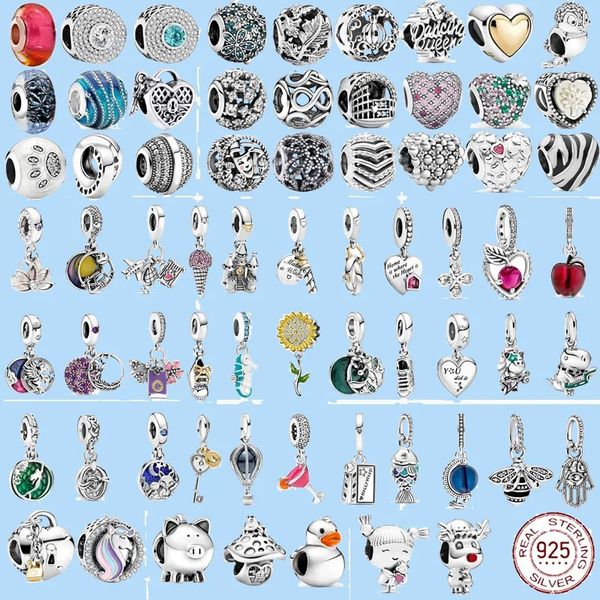 925 Pandora Takı Boncukları için Gümüş Takılar Çiçek Elma Kolye Moda Aile Boncukları