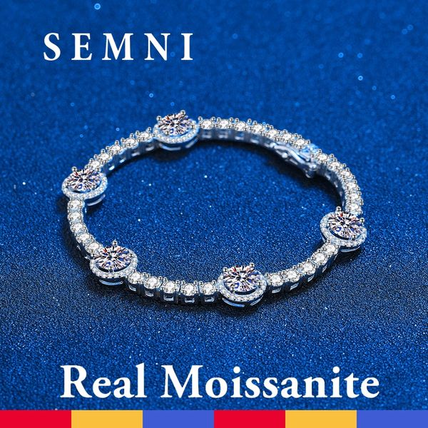 Semni Ohlesale 8.3ct-9.1ct The Moissanite Tennis Bracelets для женщин сертифицированные роскошные качество Sparkling Bangles Dewellery