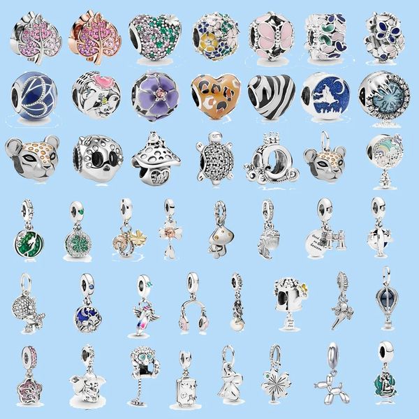 925 Sterling Silber Charms für Pandora Schmuck Perlen Tochter Neues Weihnachtsgeschenk Schmetterling Blume Fisch Herz Baumeln