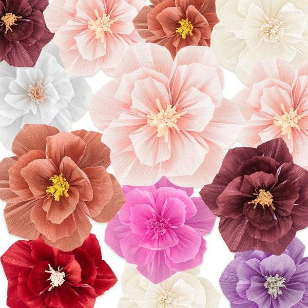 Flores decorativas de papel Diy fundo decoração de parede flor artificial para favores de casamento suprimentos de festa cenários de aniversário