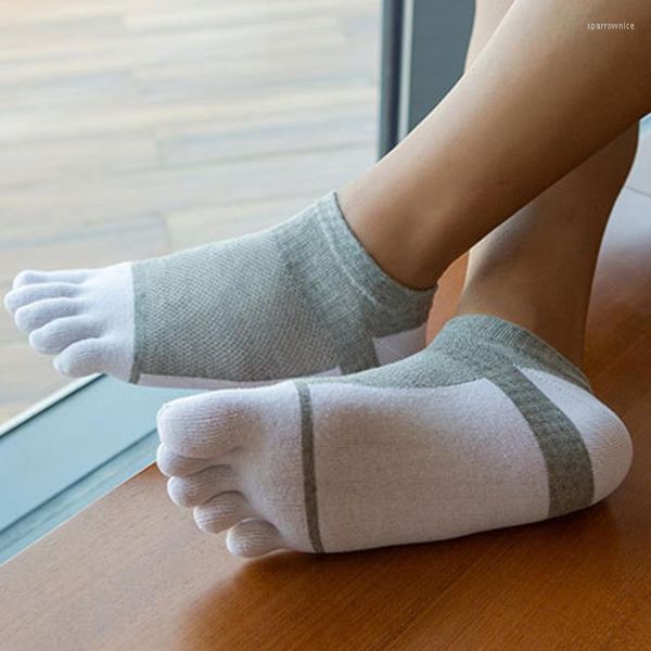 Мужские носки мода мужчина мужчина 5 пальцев лето высокое качество удобное серое невидимое пальцы.