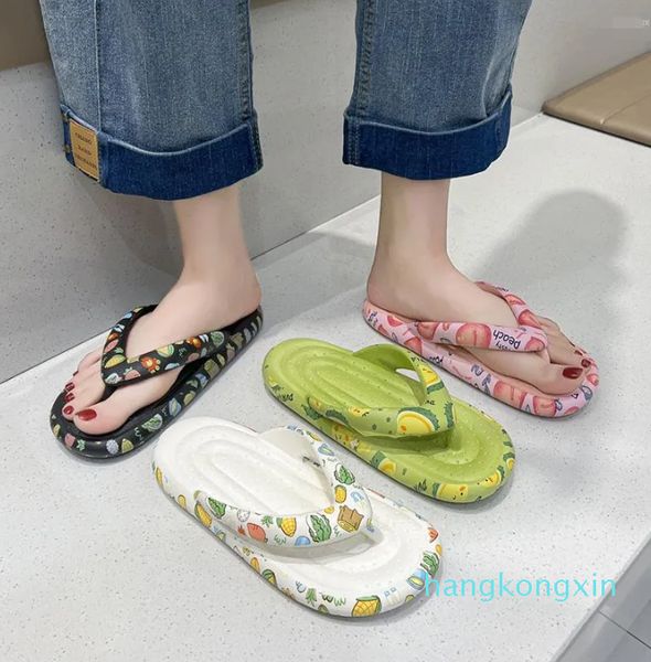 Hausschuhe Sommer Badezimmer Schlafzimmer Frauen Flip Flop Flache Plattform Kleid Sandalen Rutschen Damen Casual Non Slip Schuhe 2023