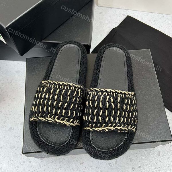 Donna sandals designer pantofole a miele sandalo in lana piattaforma gocce di gomma in gomma piatti in gomma fluidi scivolati su muli a strisce infrasoli da donna flops spiaggia estiva con scatola