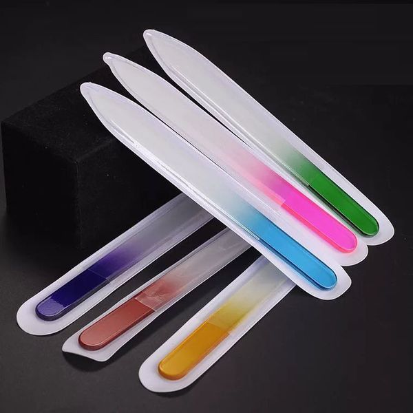Favore di partito 5.5 ''/ 14 cm Marca di qualità Durevole Crystal Glass File Buffer Nail Art Buffer File Multicolor Per Manucure UV Polish Tool Lima per unghie