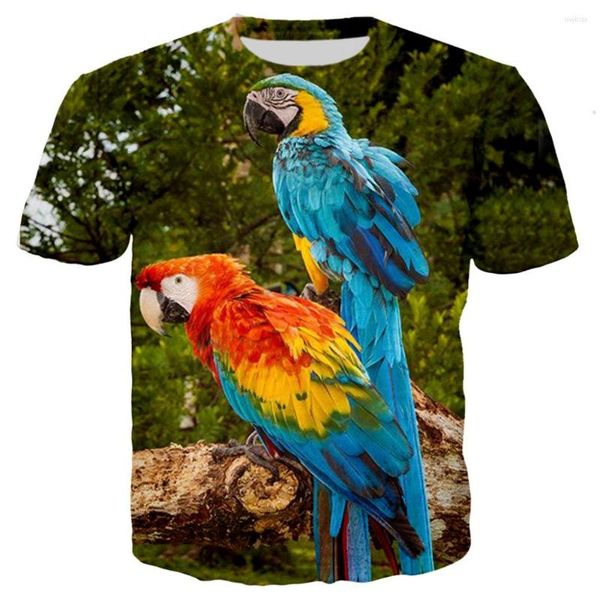 Camisetas masculinas camisa de papagaio de verão masculino tshirt hip hop tee 3d t-shirt cool feminino roupas tops casuais camisetas camisetas