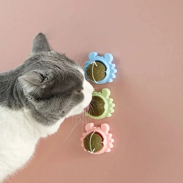 360 graus caranguejo catn ips bola giration bola interativa gato brinquedo dentes molares limpador gatinho comestível para tratamento de dentes de limpeza provocando suprimentos novos