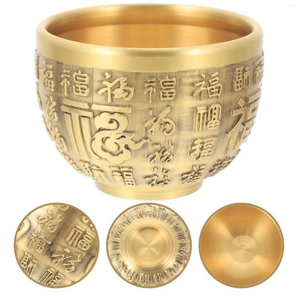 Schalen Messing Ornamente Chinesische Schüssel Dekorationen Haus Geld Schatz Tischplatte Reine Desktop Verzierung Gold Becken