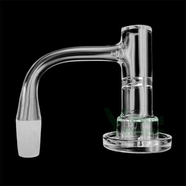 Baldes duplos encantador de chorno terp banger 18mm od com solda completa borda chanfrada 10mm 14mm masculino de 90 graus unhas de quartzo para cachimbo de água plataformas de ponta de água yareone atacado